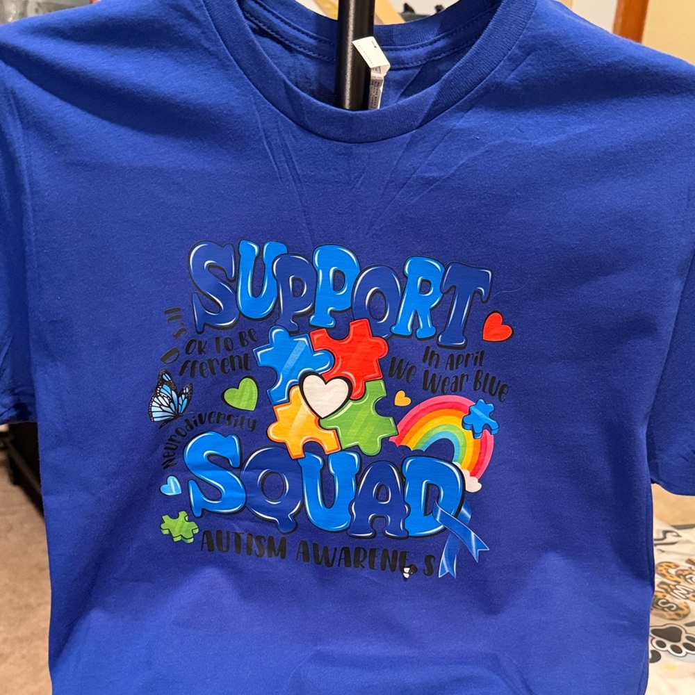 Women’s Blue 'Support Squad' Autism Awareness Tee